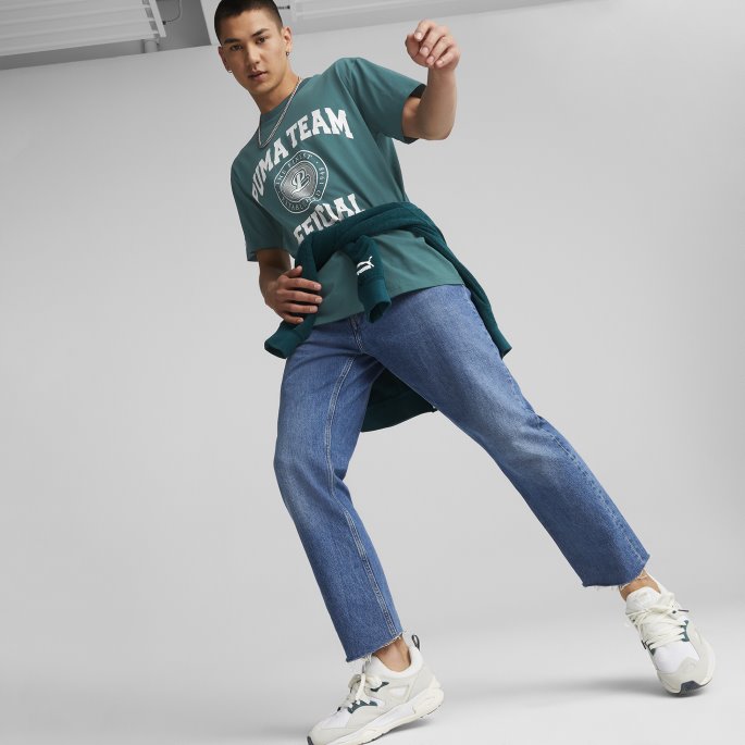 Puma På Salg Team Grafisk Tee Menn Varsity Green