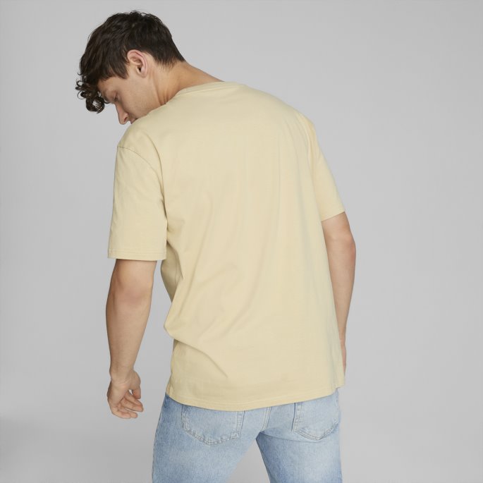 Puma På Salg Team Grafisk Tee Menn Lys Sand