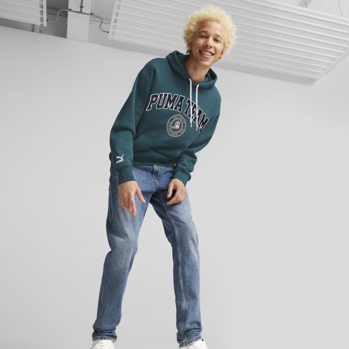 Puma På Salg Team Fleece Hettegenser Menn Varsity Green