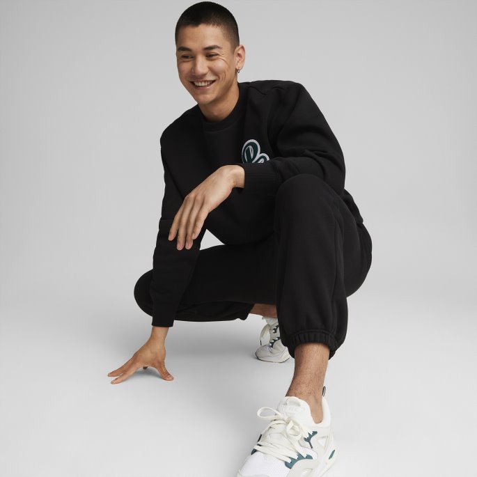 Puma På Salg Team Fleece Joggebukse Menn Svart