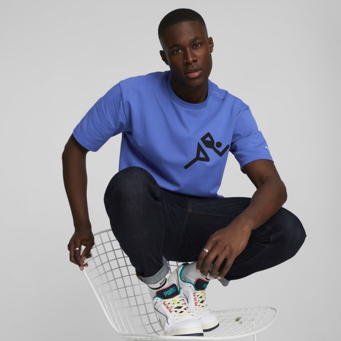 Puma På Salg Heroes Grafisk T-skjorte Royal Sapphire