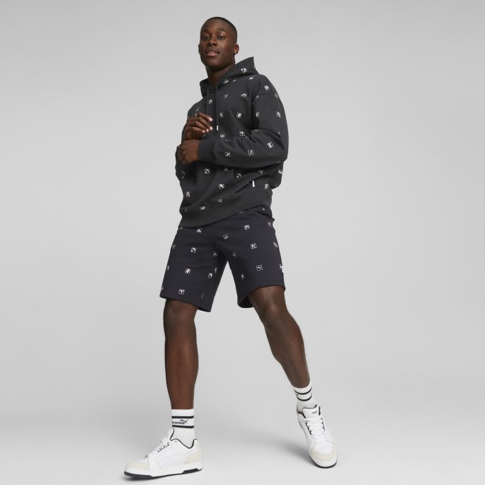 Puma På Salg Heroes Trykt Hettegenser Svart