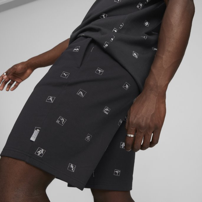 Puma På Salg Heroes Trykte Shorts Svart