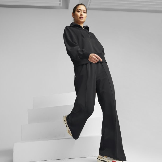 Puma På Tilbud Svart Infuse Oversized Sweatshirt Med Halv Glidelås For Kvinner