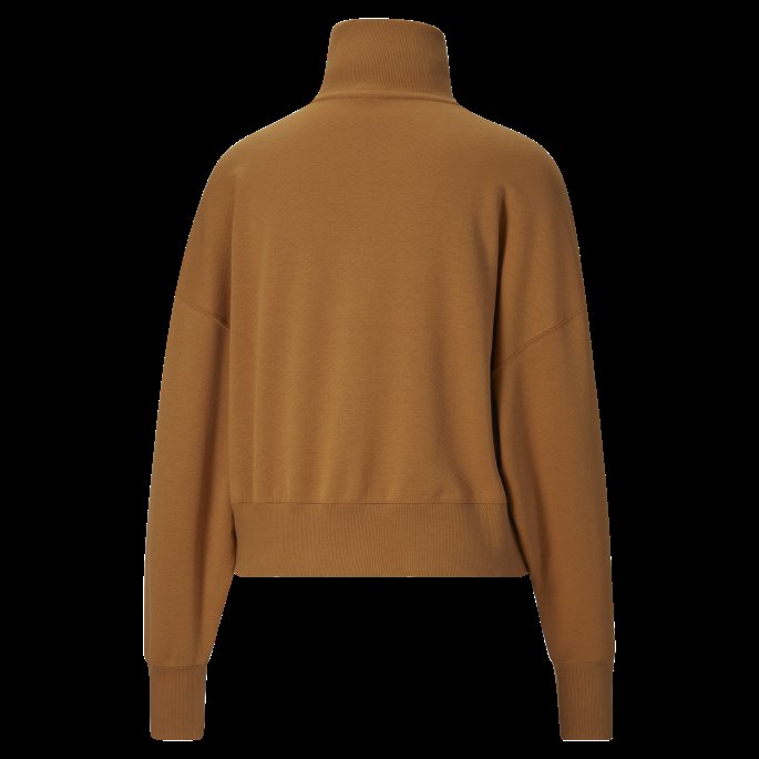 Desert Tan Infuse Oversized Sweatshirt Med Halv Glidelås For Kvinner Puma På Tilbud