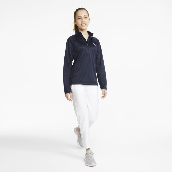 Marineblå Blazer Puma På Tilbud Quarter Zip Jente Golf Genser