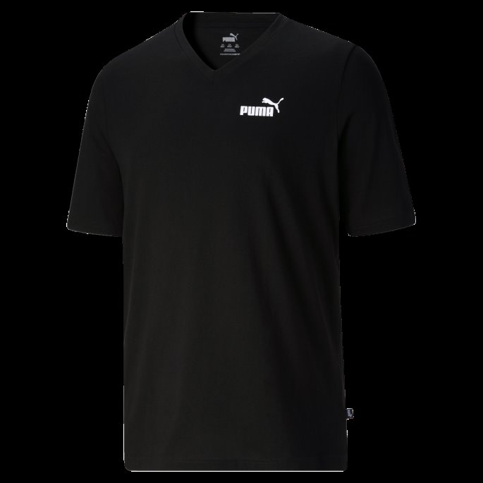 Puma På Tilbud Essentials+ Herre V-hals T-skjorte Bt Bomull Svart