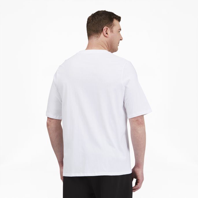 Puma På Tilbud Essentials+ Herre V-hals T-skjorte Bt Hvit