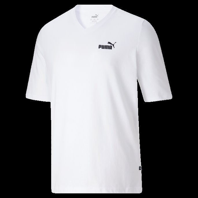 Puma På Tilbud Essentials+ Herre V-hals T-skjorte Bt Hvit
