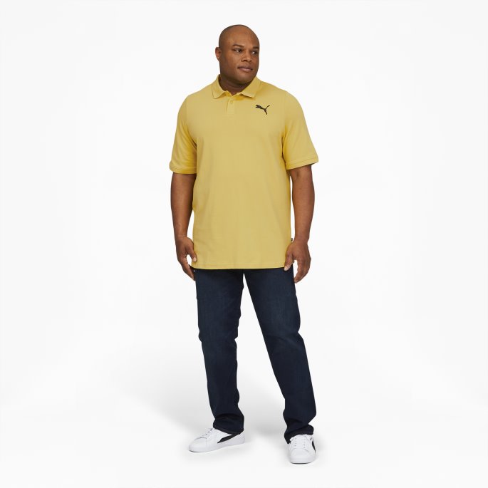 Essentials Pique Polo For Menn Bt Puma På Tilbud Bambus-svart