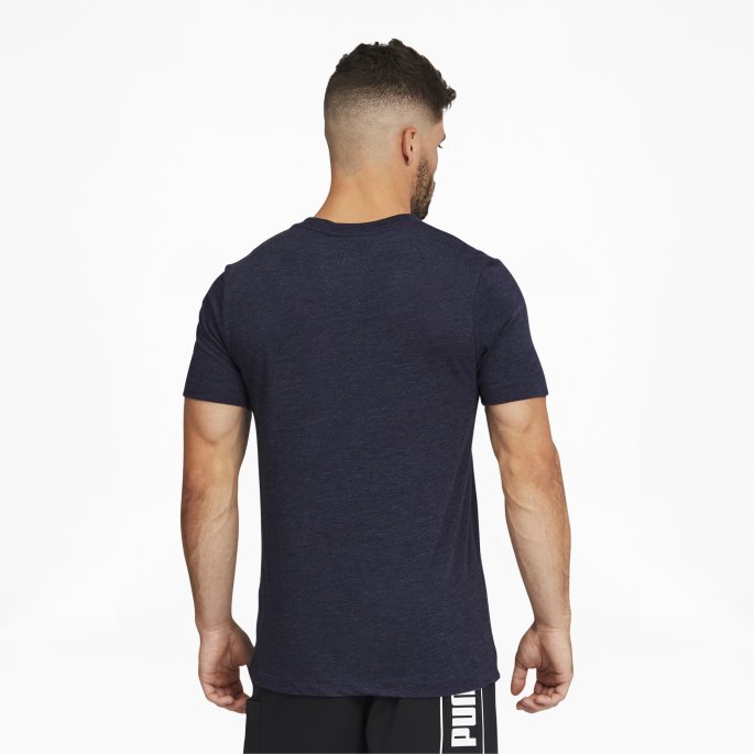 Puma På Tilbud Peacoat-white Essentials Herre Lyng T-skjorte