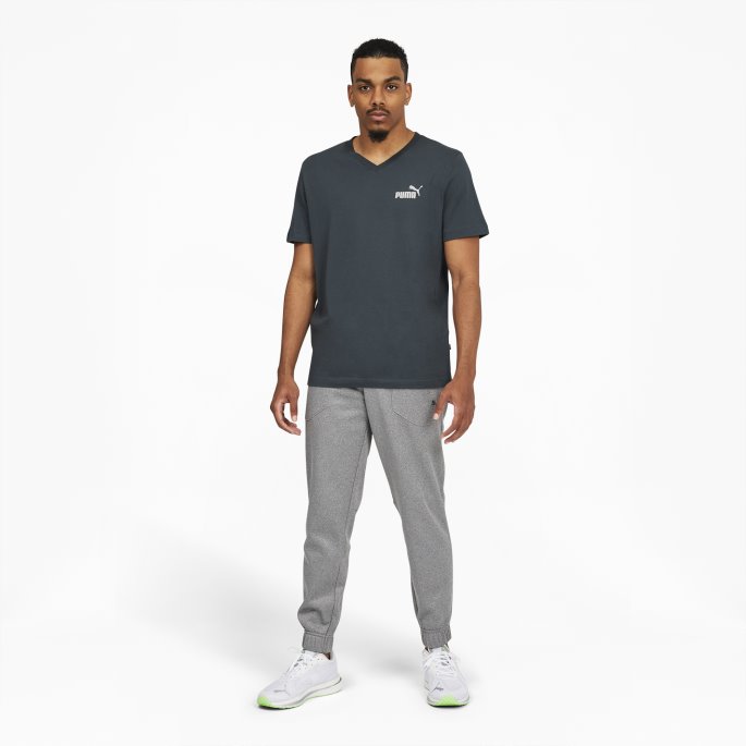 Puma På Tilbud Essentials+ Menns V-hals T-skjorte Mørk Skifer