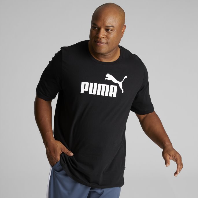 Essentials Herre Logo T-skjorte Bt Black Puma På Salg