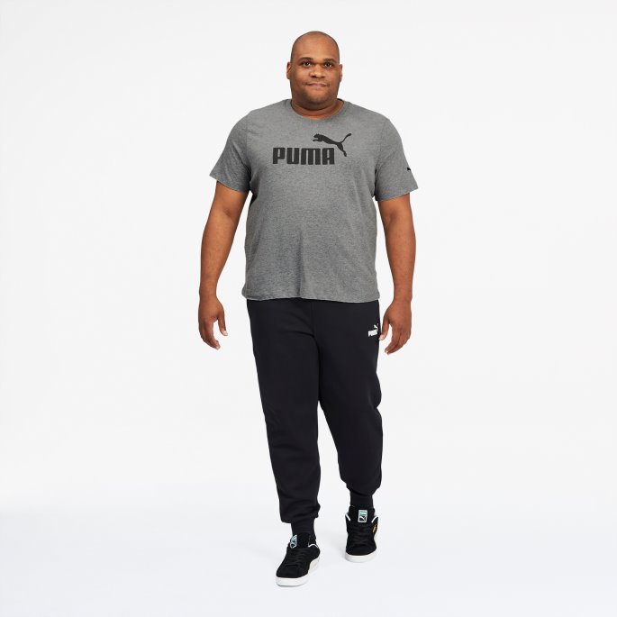 Puma På Tilbud Mellomgrå Lyng Essensielle Herre Logo T-skjorte Bt