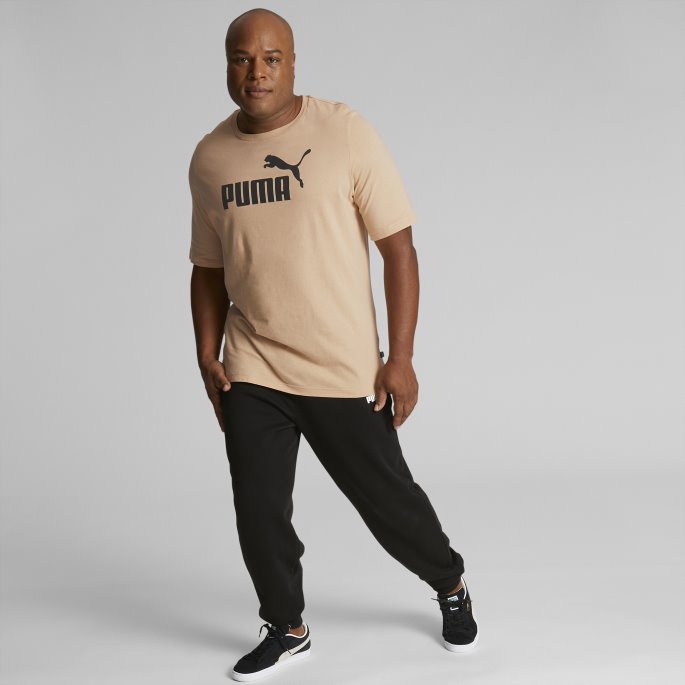 Essentials Herre Logo T-skjorte Bt Puma På Tilbud Lett Sand