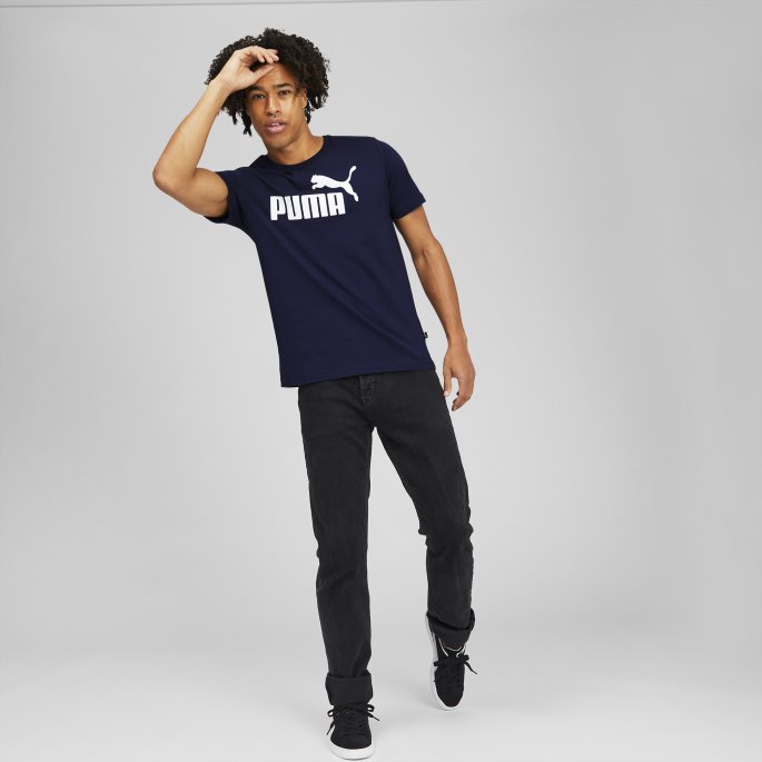 Puma På Tilbud Peacoat Essentials Logo-t-skjorte For Menn