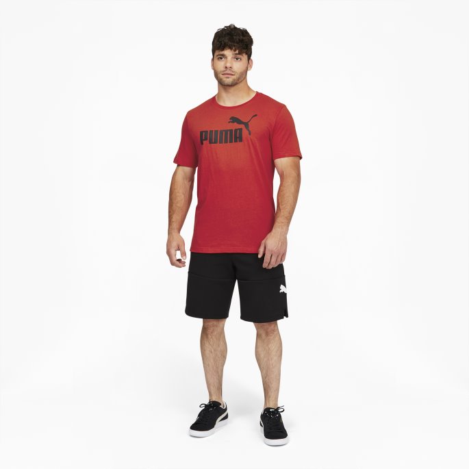 Puma På Salg Nødvendigheter Herre Logo T-skjorte Høy Risiko Rød