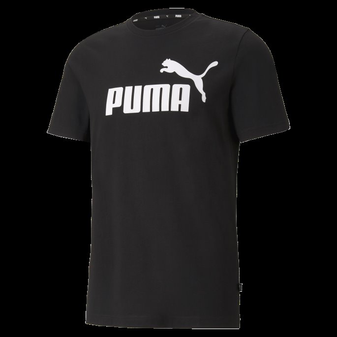 Puma På Tilbud Svart Essentials Logo Herre-t-skjorte