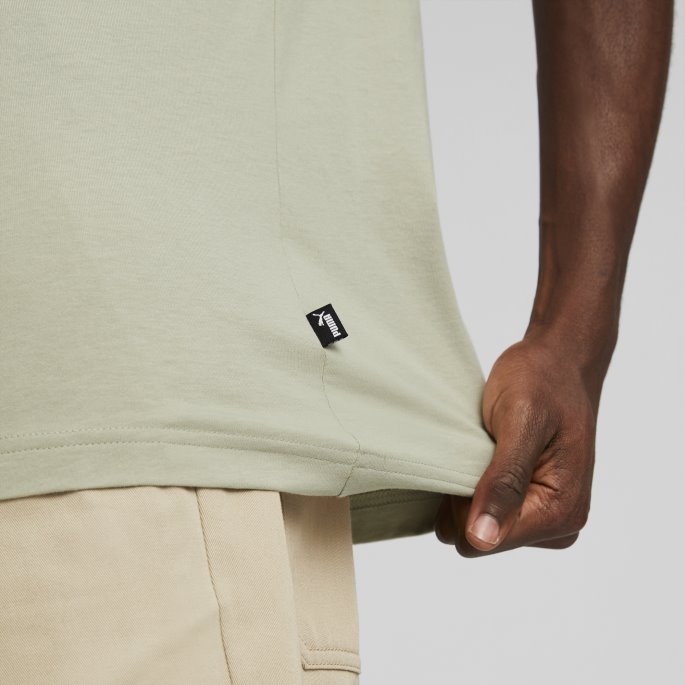 Puma På Tilbud Pebble Grey Essentials Logo Herre-t-skjorte