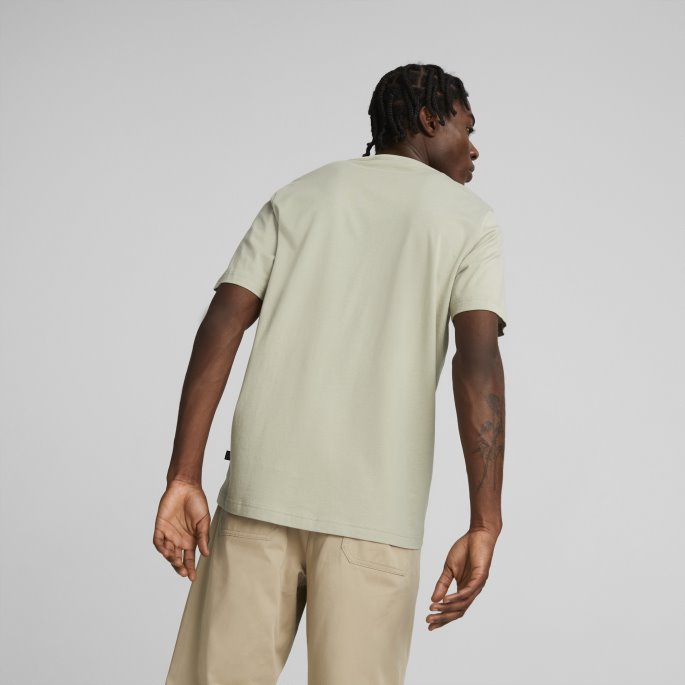 Puma På Tilbud Pebble Grey Essentials Logo Herre-t-skjorte