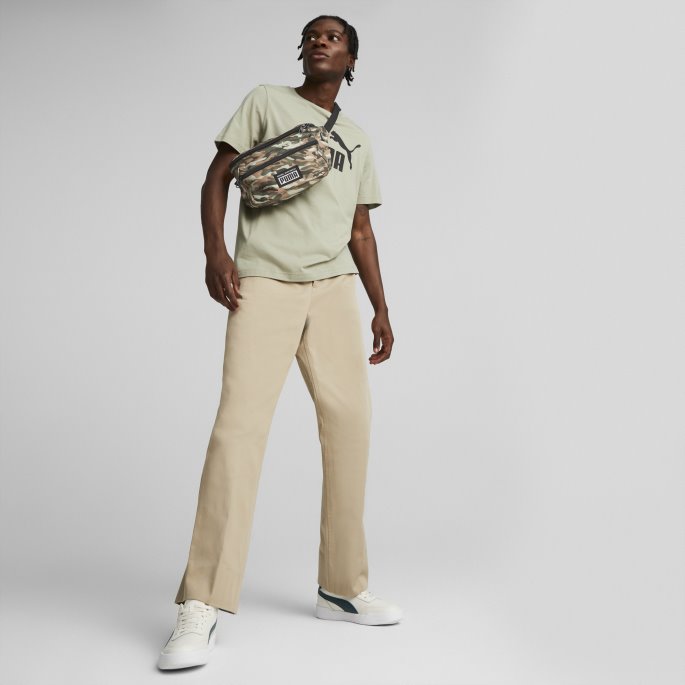 Puma På Tilbud Pebble Grey Essentials Logo Herre-t-skjorte