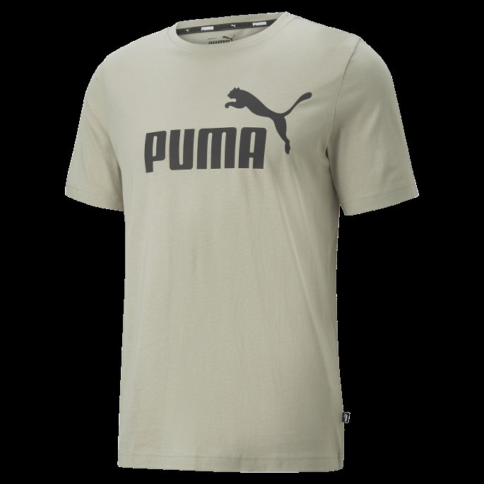 Puma På Tilbud Pebble Grey Essentials Logo Herre-t-skjorte