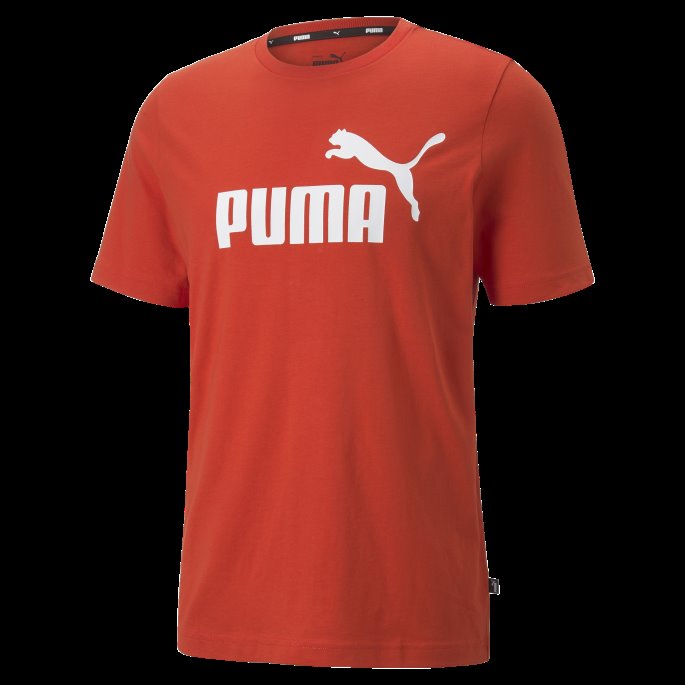 Brent Rød Puma På Tilbud Essensielle Logo Herre-t-skjorte