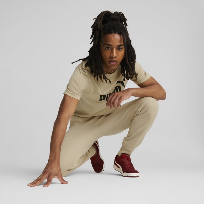 Essentials Logo Herre T-skjorte Puma På Tilbud Lett Sand