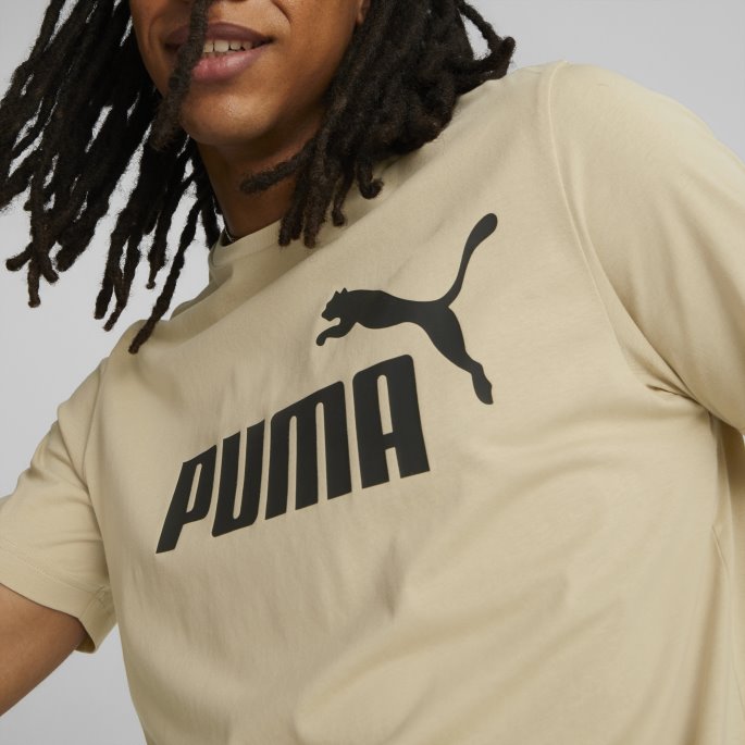 Essentials Logo Herre T-skjorte Puma På Tilbud Lett Sand