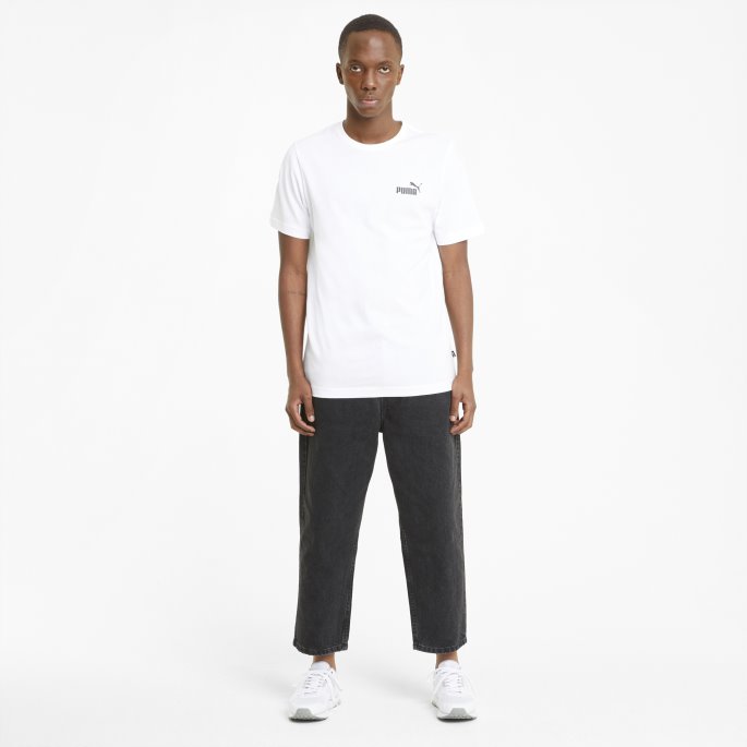 Essentials Liten Logo Herre-t-skjorte Hvit Puma På Salg