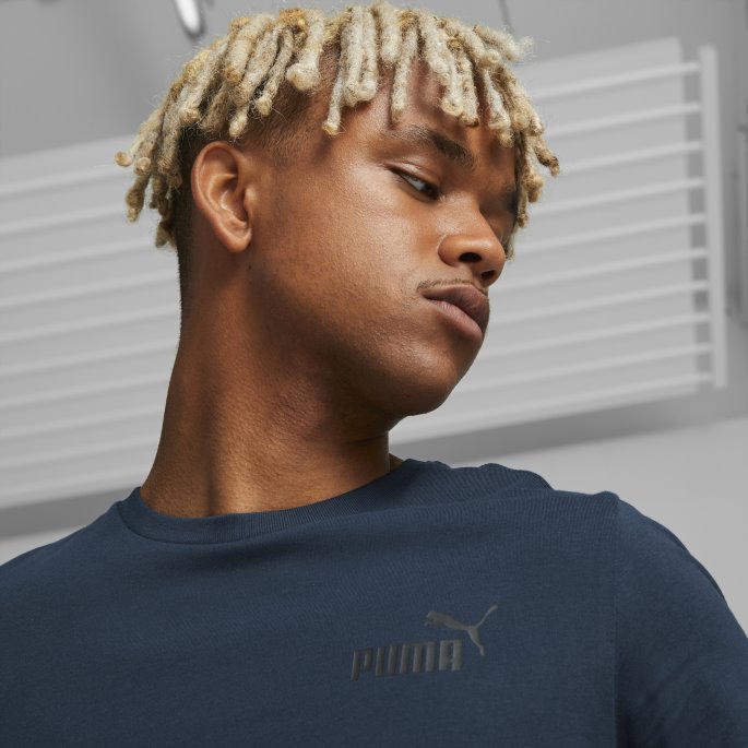 Essentials Liten Logo Herre-t-skjorte Marineblå Puma På Salg