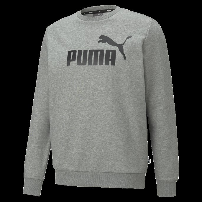 Mellomgrå Lyng Nødvendig Stor Logo Herregenser Med Rund Hals Puma På Tilbud