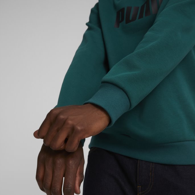 Puma På Salg Nødvendigheter Stor Logo Rund Hals Herregenser Varsity Green