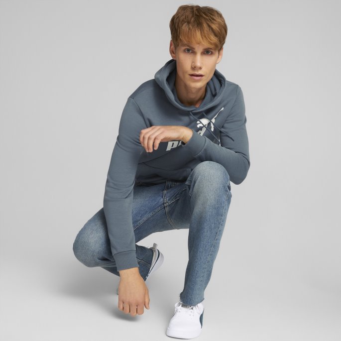 Puma På Salg Nødvendigheter Stor Logo Hettegenser For Menn Kveldshimmel