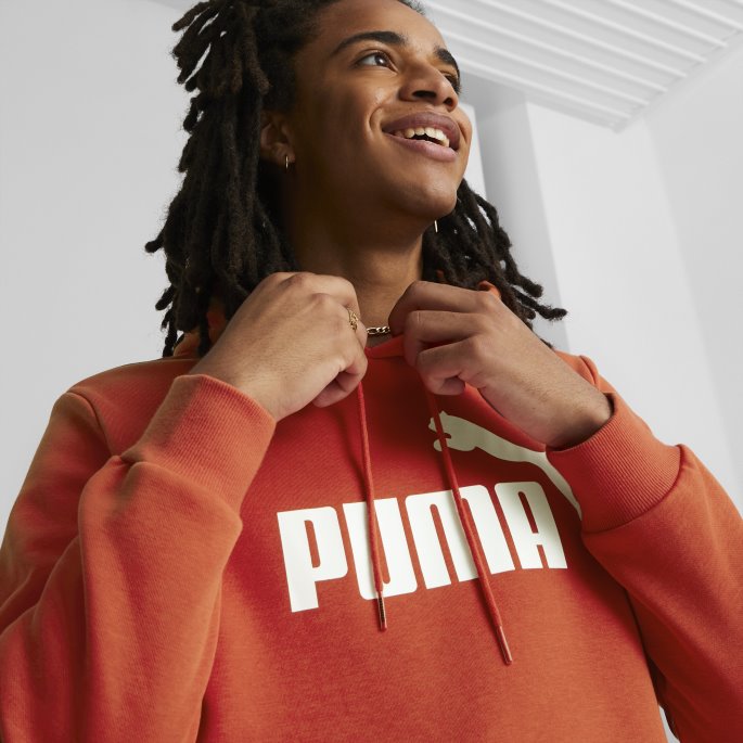 Brent Rød Nødvendighet Stor Logo Hettegenser For Menn Puma På Salg