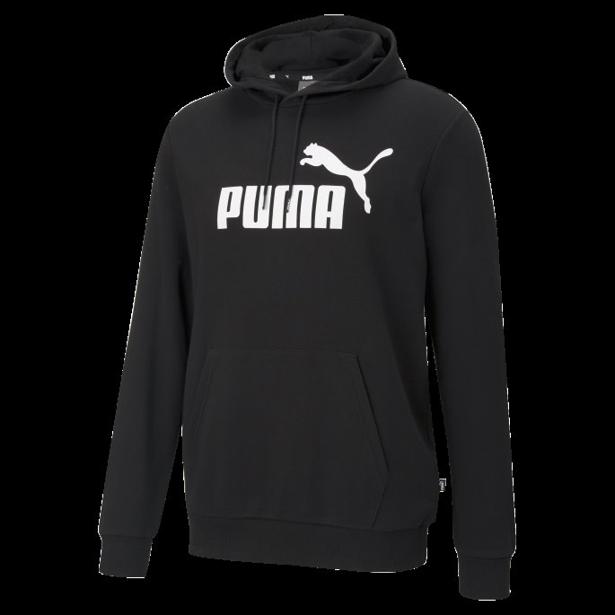 Svart Puma På Tilbud Nødvendig Hettegenser For Menn Med Stor Logo