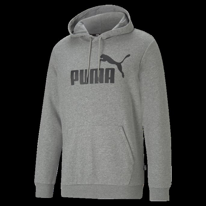 Puma På Salg Nødvendigheter Stor Logo Hettegenser For Menn Mellomgrå Lyng