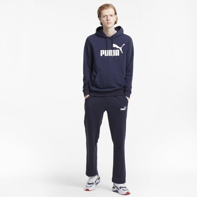 Peacoat Puma På Salg Nødvendigheter Stor Logo Hettegenser For Menn