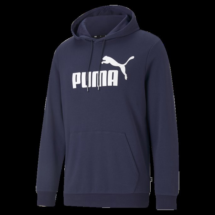 Peacoat Puma På Salg Nødvendigheter Stor Logo Hettegenser For Menn