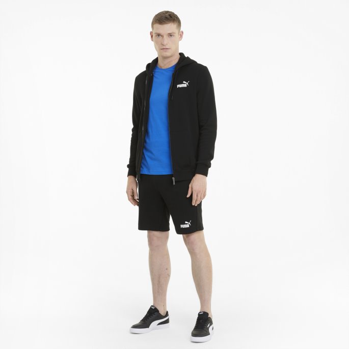 Essentials Full-zip Logo Hettegenser For Menn Puma På Salg Svart