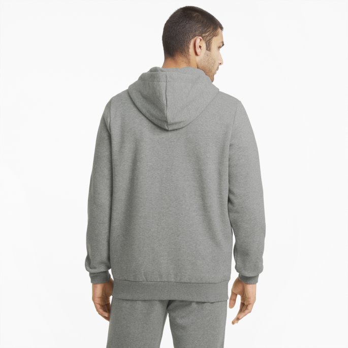 Essentials Full-zip Logo Hettegenser For Menn Mellomgrå Lyng Puma På Salg