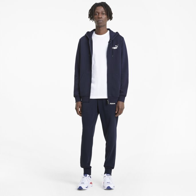 Peacoat Essentials Logo Med Full Glidelås, Hettegenser For Menn Puma På Salg