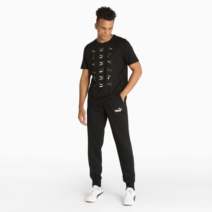 Puma På Tilbud Svart Essentials Logo Joggebukser For Menn