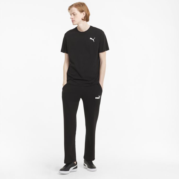 Svart Puma På Tilbud Essensielle Logo Joggebukser For Menn