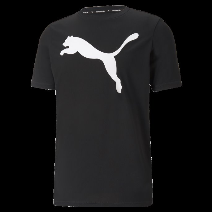 Svart Puma På Salg Aktiv Stor Logo Herre-t-skjorte