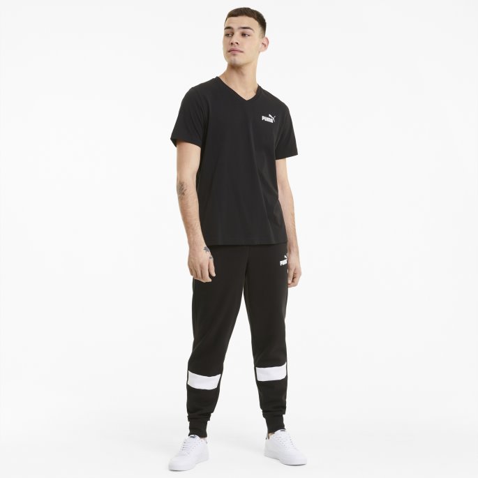 Svart Essentials V-hals T-skjorte For Menn Puma På Salg