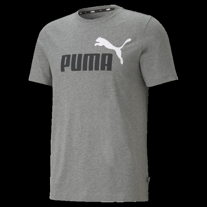 Essentials+ 2 Farger Logo Herre T-skjorte Puma På Tilbud Mellomgrå Lyng