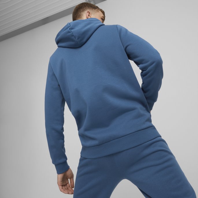 Lake Blue Essentials+ Tofarget Stor Logo Hettegenser For Menn Puma På Salg