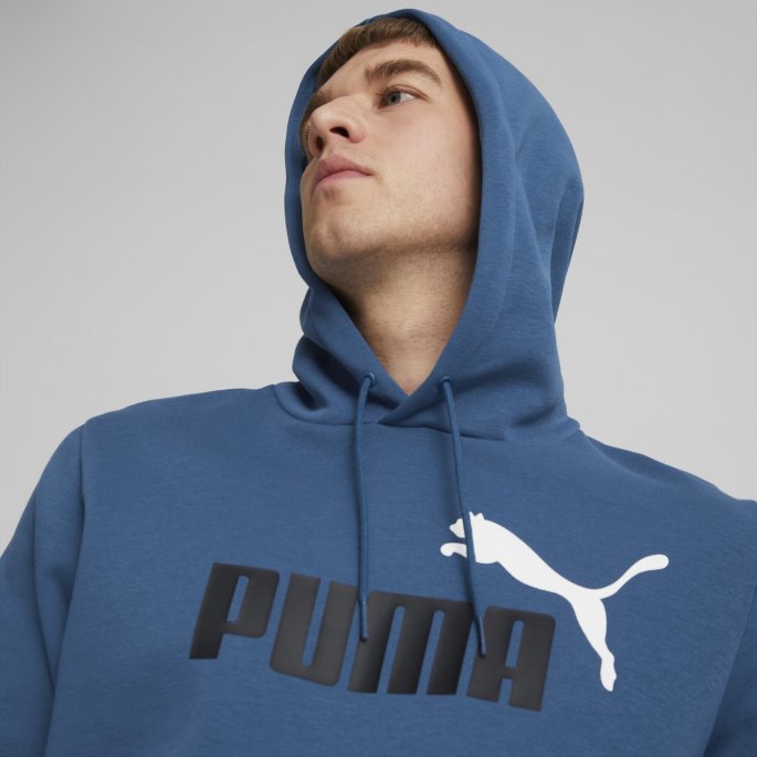 Lake Blue Essentials+ Tofarget Stor Logo Hettegenser For Menn Puma På Salg