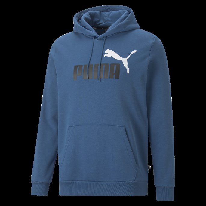 Lake Blue Essentials+ Tofarget Stor Logo Hettegenser For Menn Puma På Salg